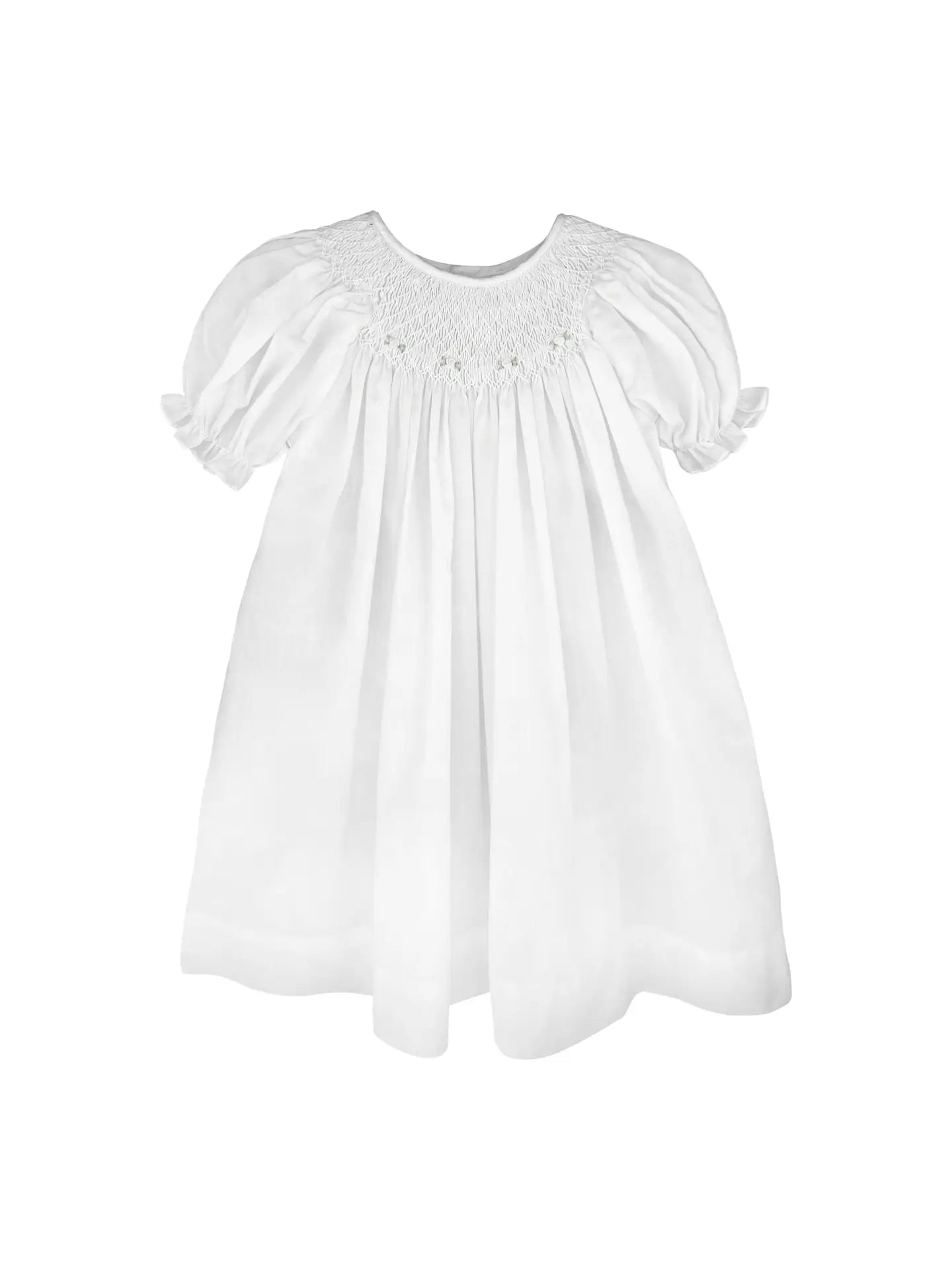 Smocked Daygown - White