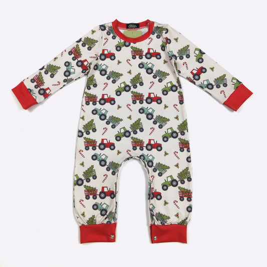 Tractor Tree Pull Romper
