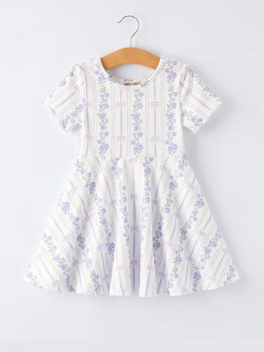 Floral Bow Stripe Dress