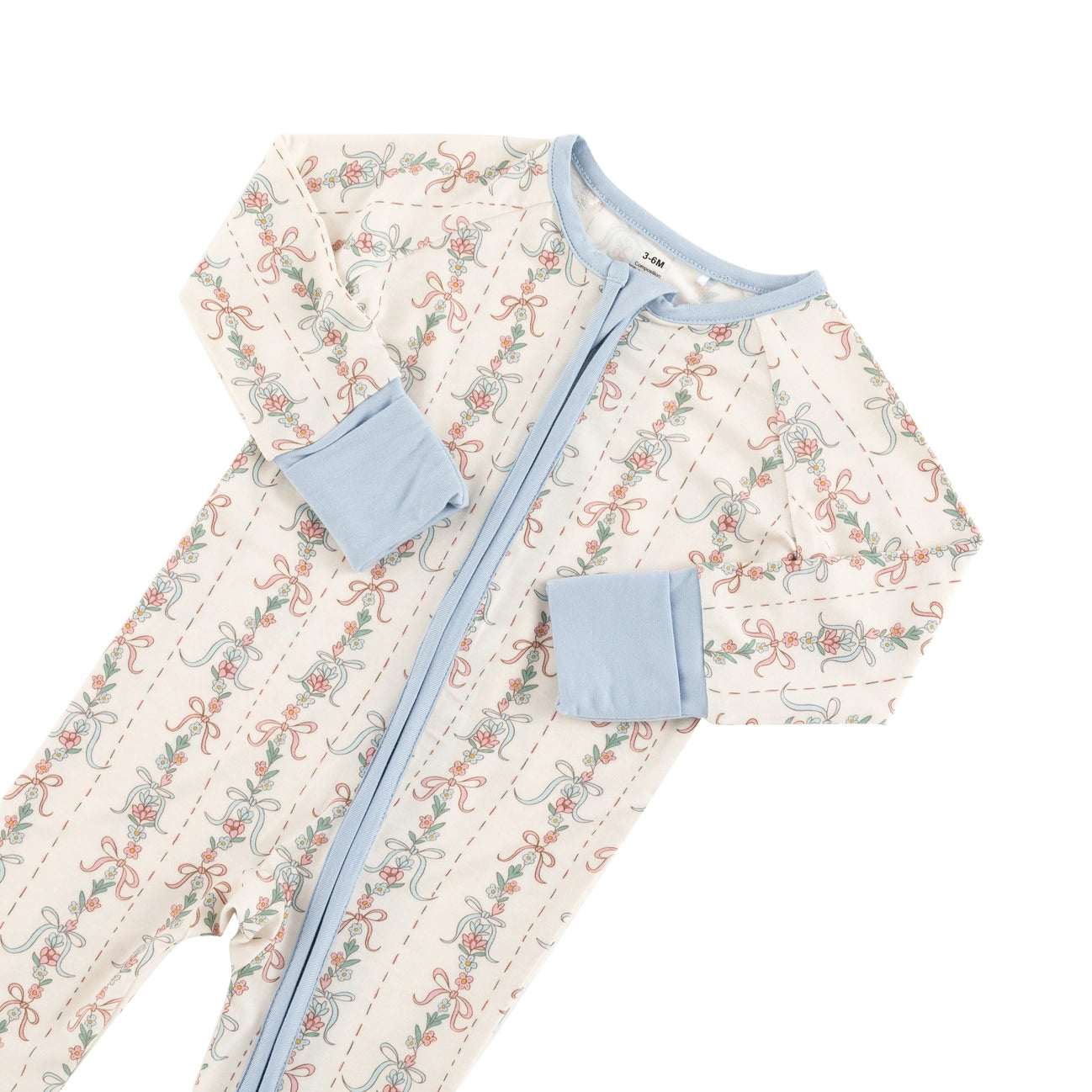 Bow Blossom Zip Footie