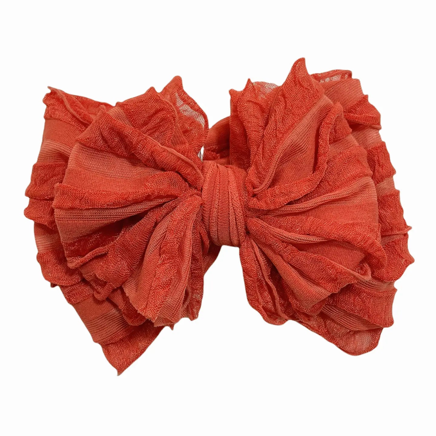 Ruffled Headband - burnt orange