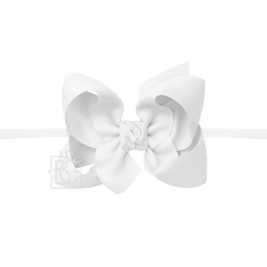 4.5" Headband w/Bow - White