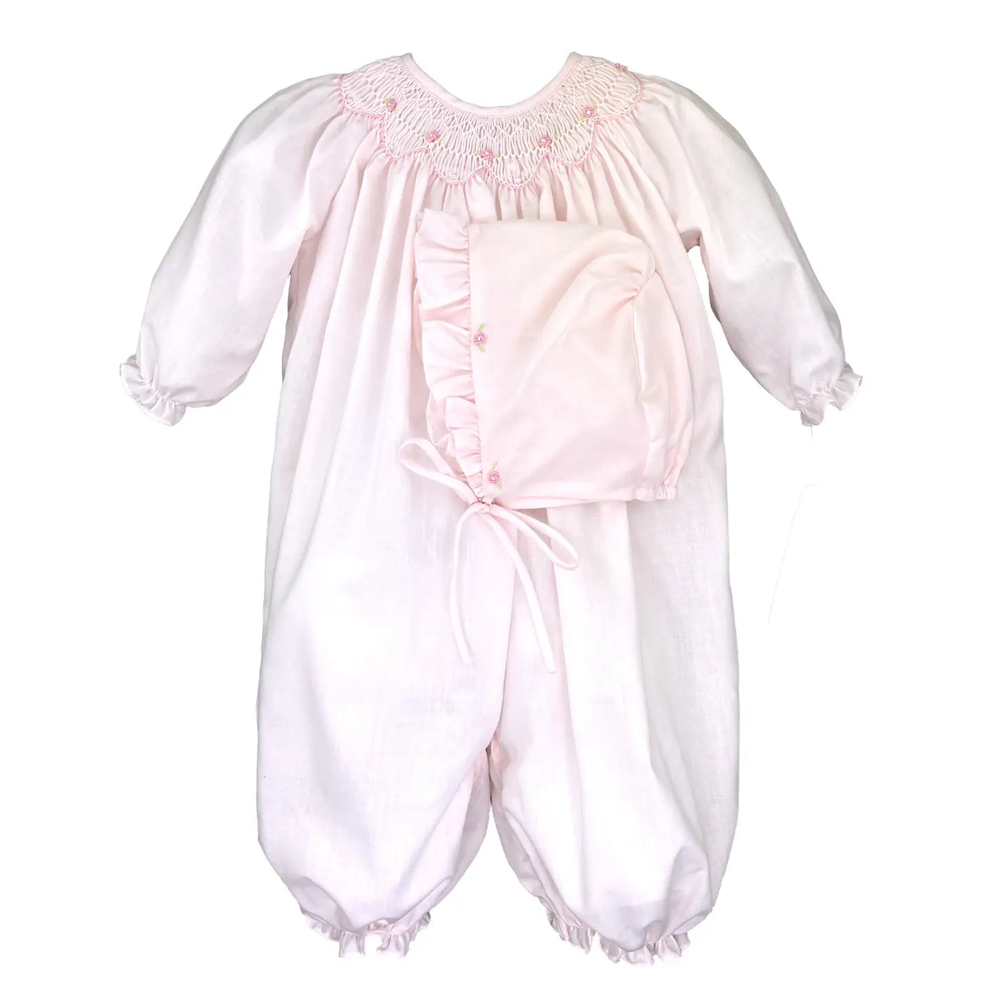 Smocked Rosebud Convertible Gown