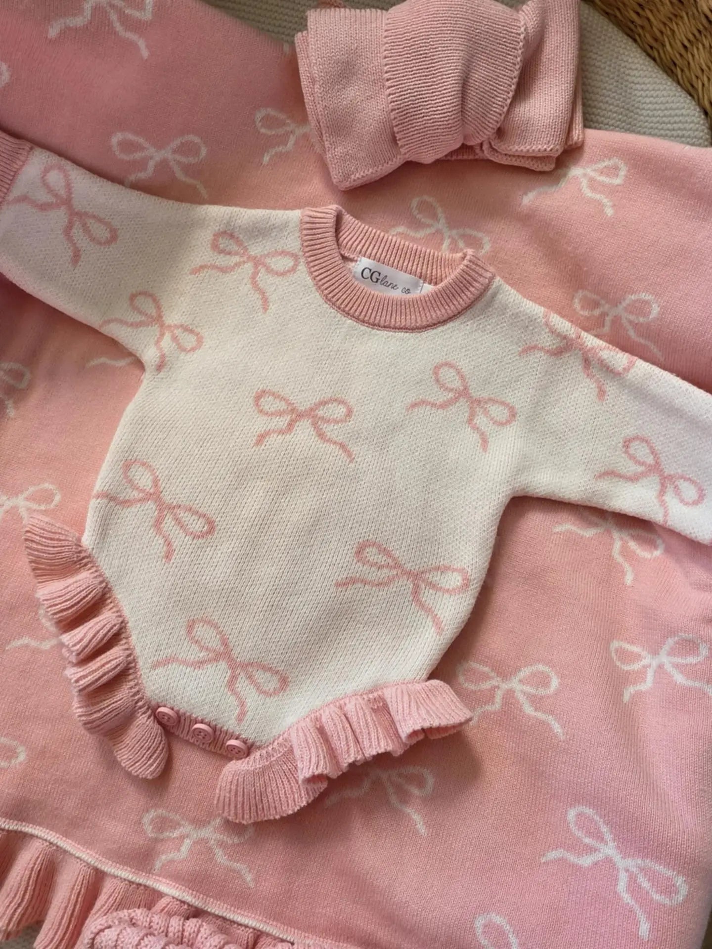 Pink Bows Romper