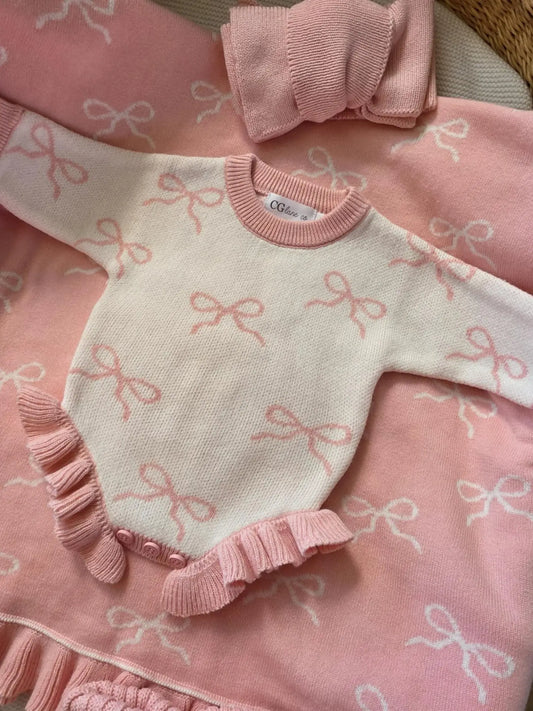 Pink Bows Romper