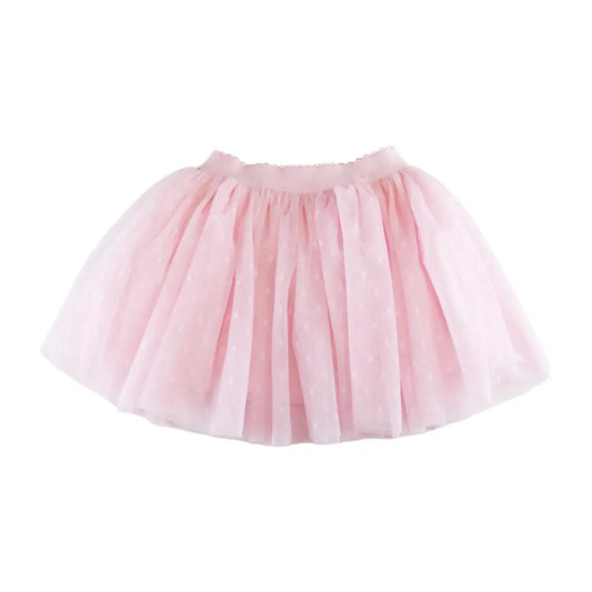 Mesh Dots Tutu Skirt - Pink