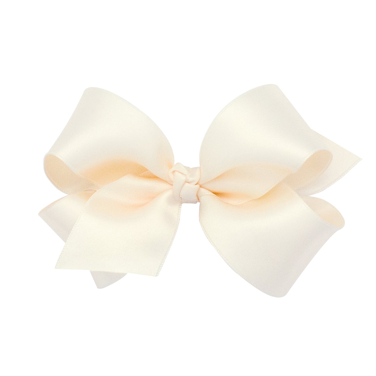 Medium French Satin Hair Bow - Ecru