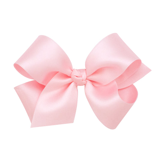 Medium French Satin Hair Bow - Pink