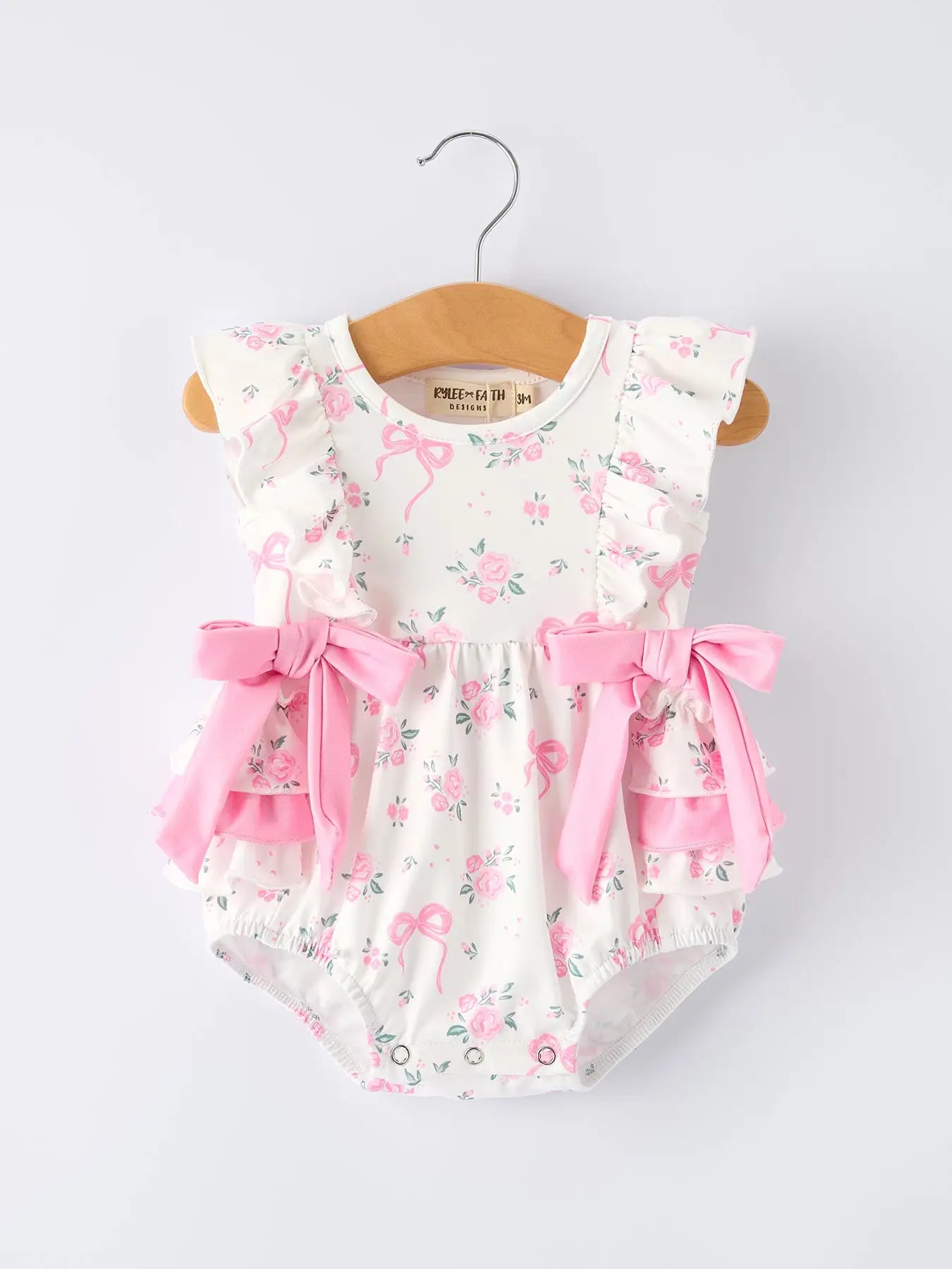 Pink Floral Ruffle Romper