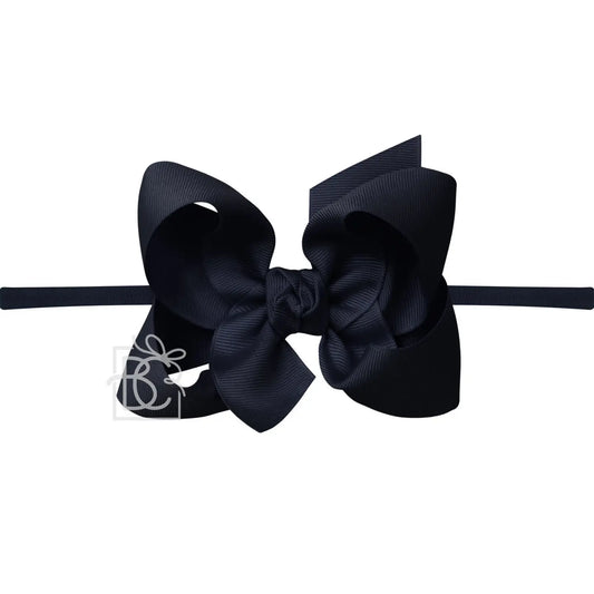 4.5" Headband w/Bow - Dark Navy