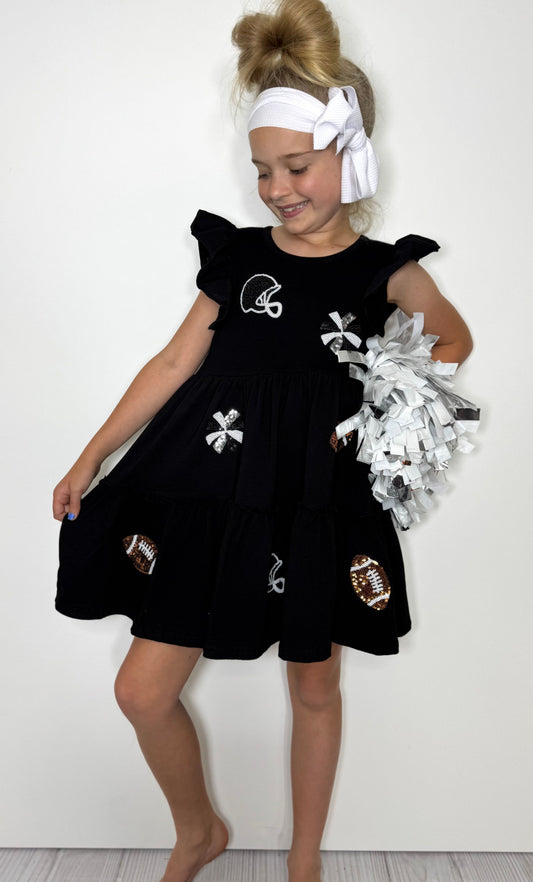 Black Football Sequin Dress