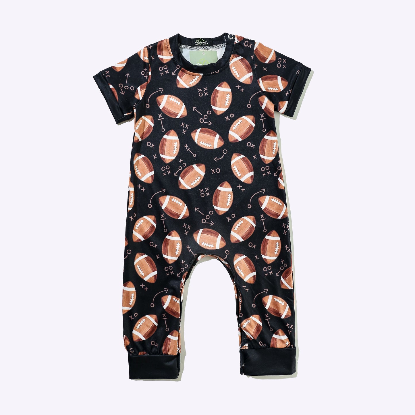 Black Football Romper