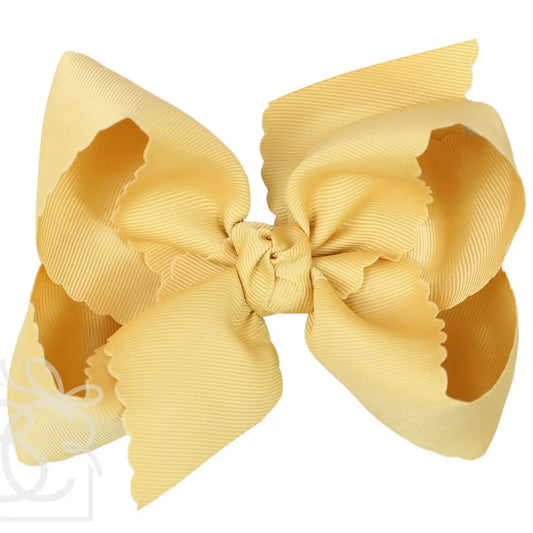 6.5" Scalloped Edge Grosgrain Bow-Lemonade