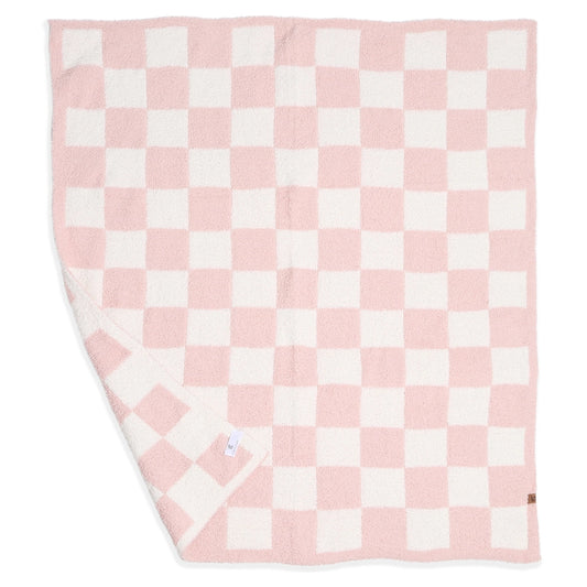 Checkered Soft Blanket-Pink