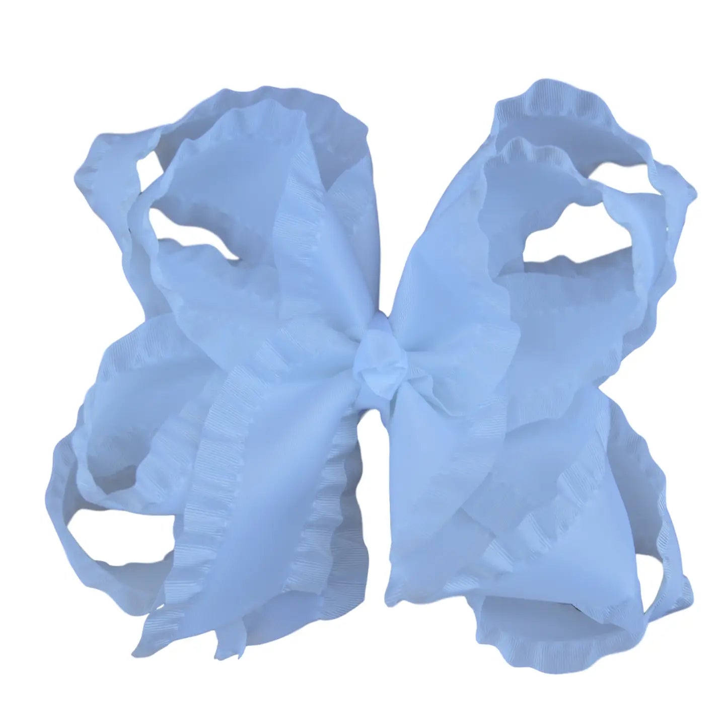 5 Inch White Double Ruffle Headband