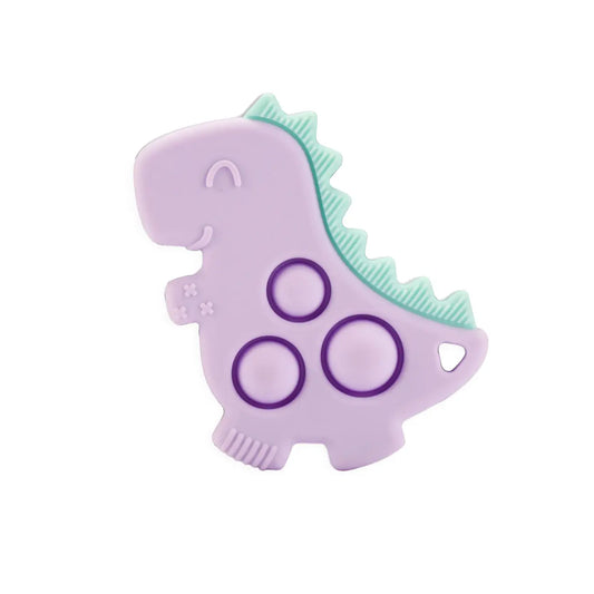 Itzy Pop Dino Teether Toy - purple