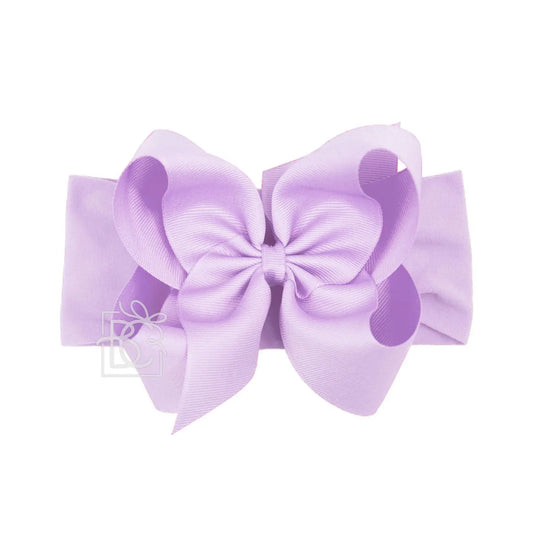 5.5" Wide Headband w/Bow - Light Orchid