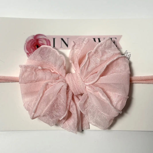 Mini Ruffled Headband - sweet pink