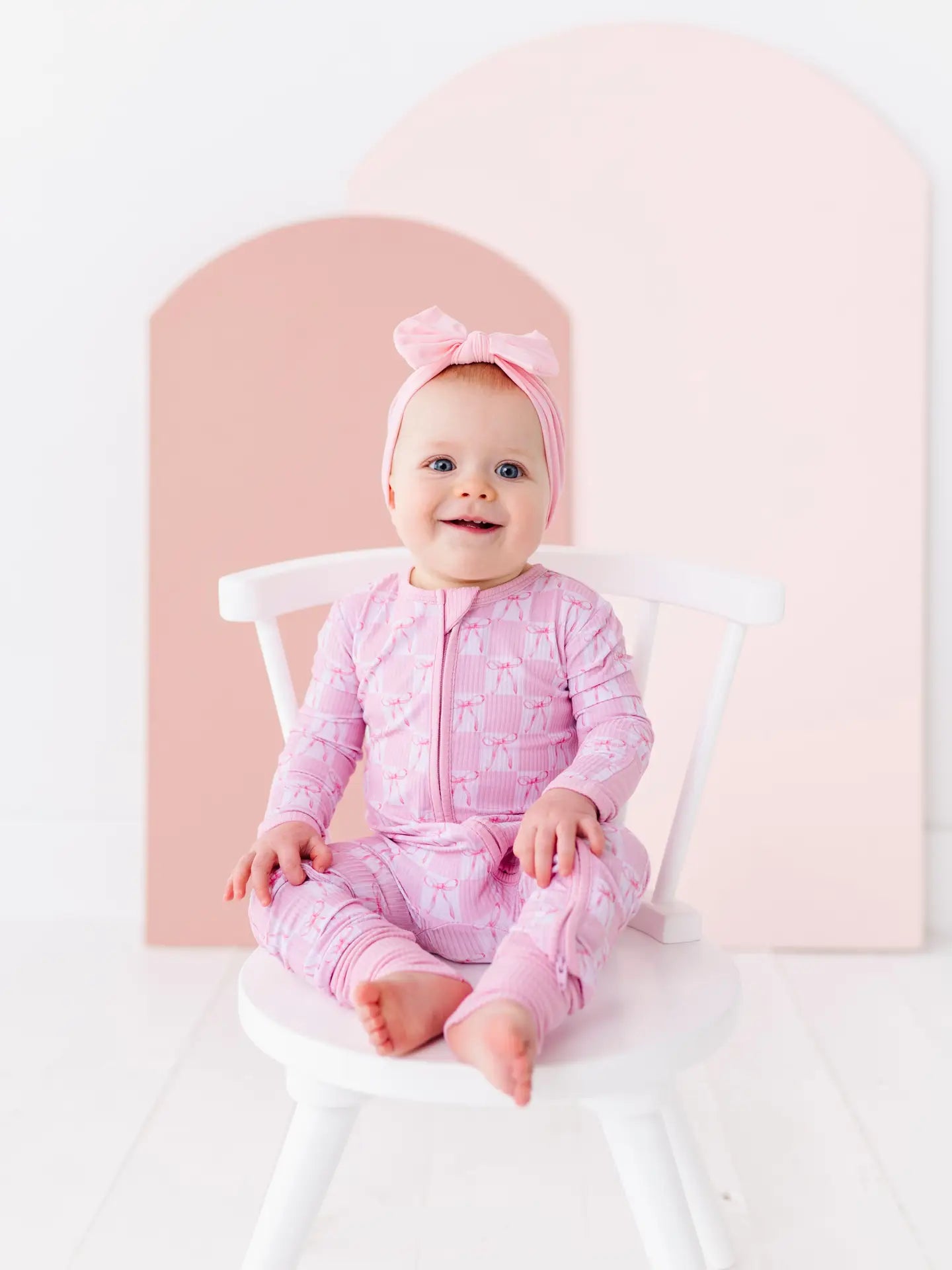 Pink Check with Bows Convertible Romper