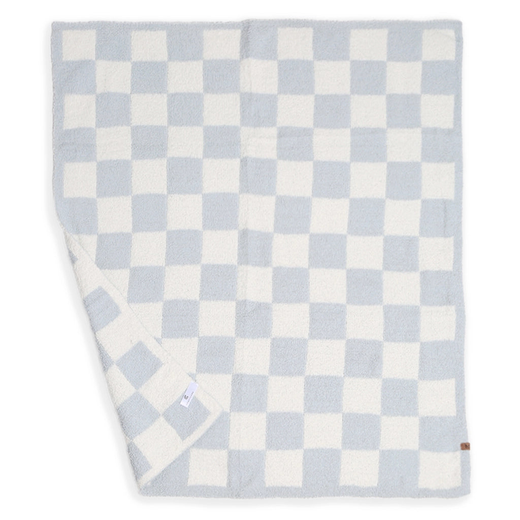 Checkered Soft Blanket-Blue