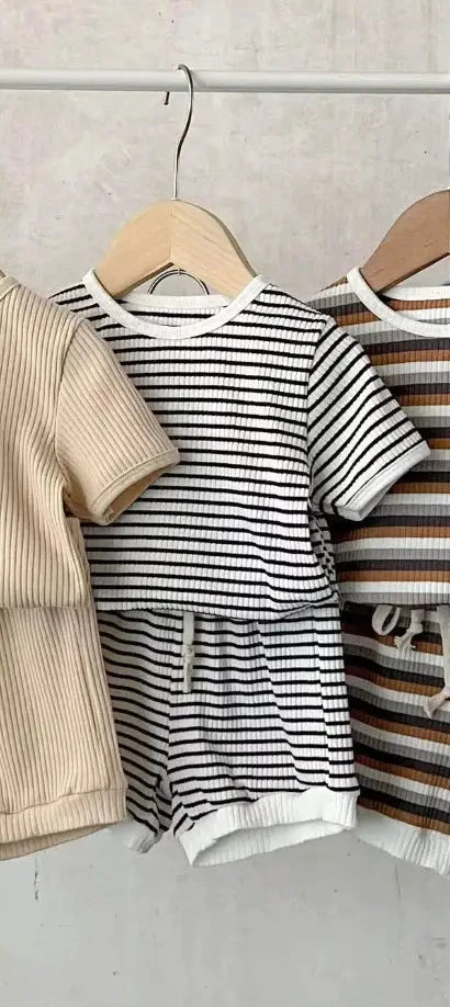 Black/White Stripe Lounge Set