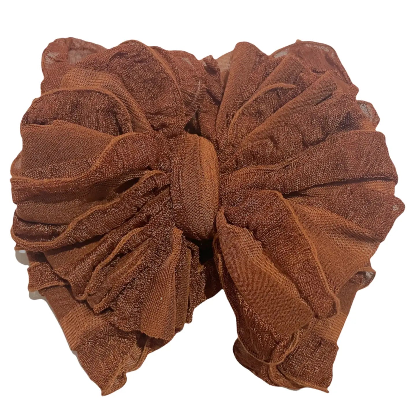 Ruffled Headband - chestnut