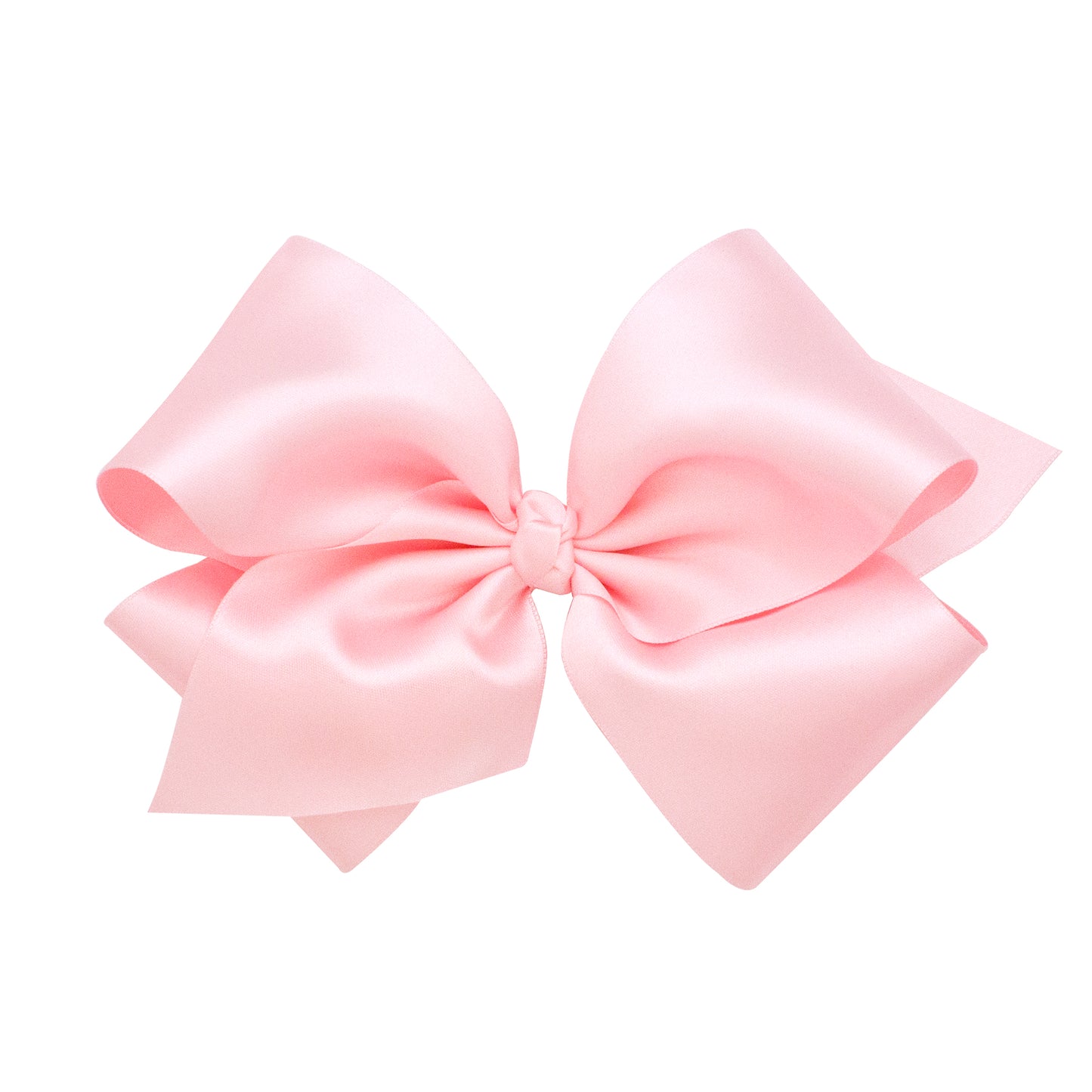 King French Satin Hair Bow - Lt Pink