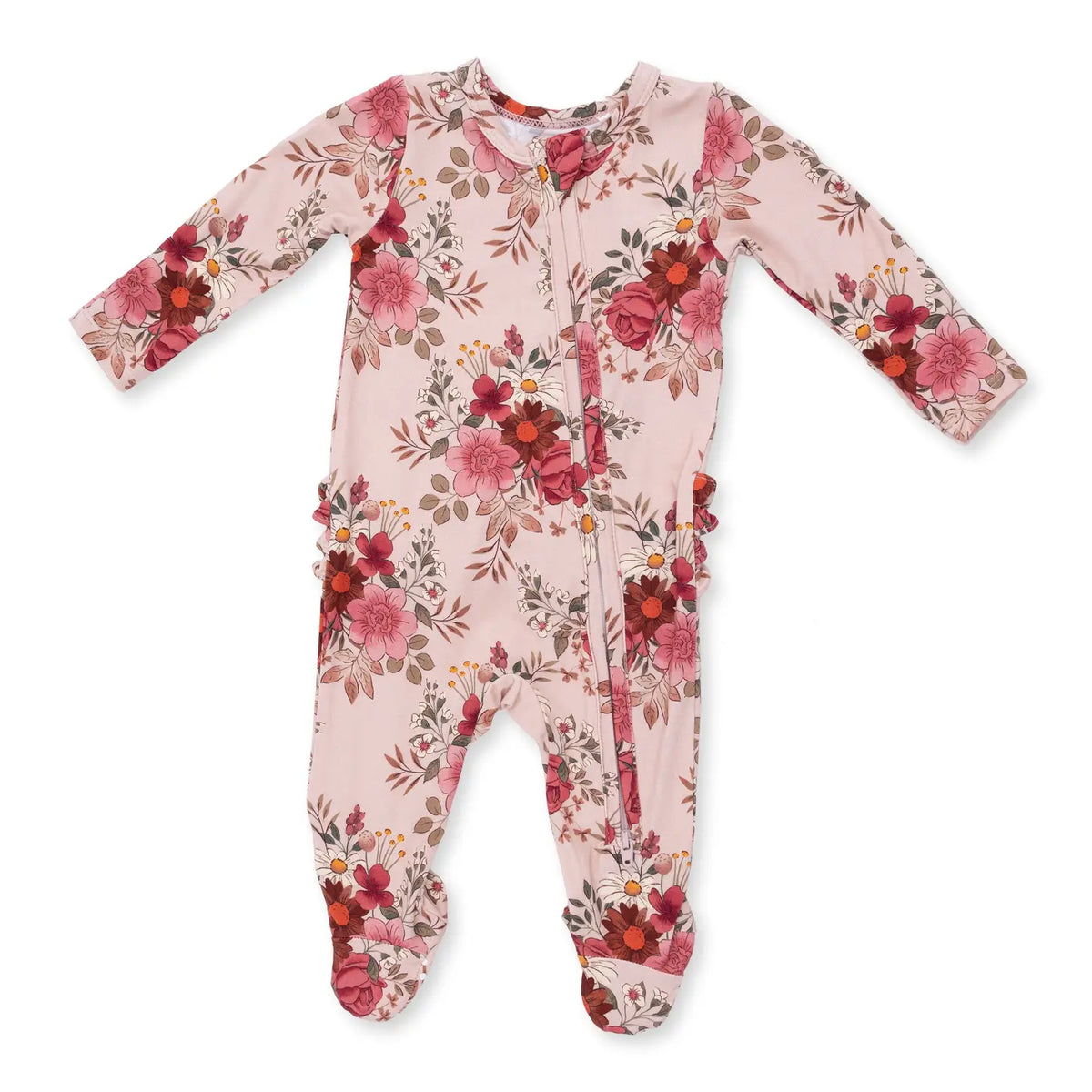 Sabrina Floral Zipper Footie