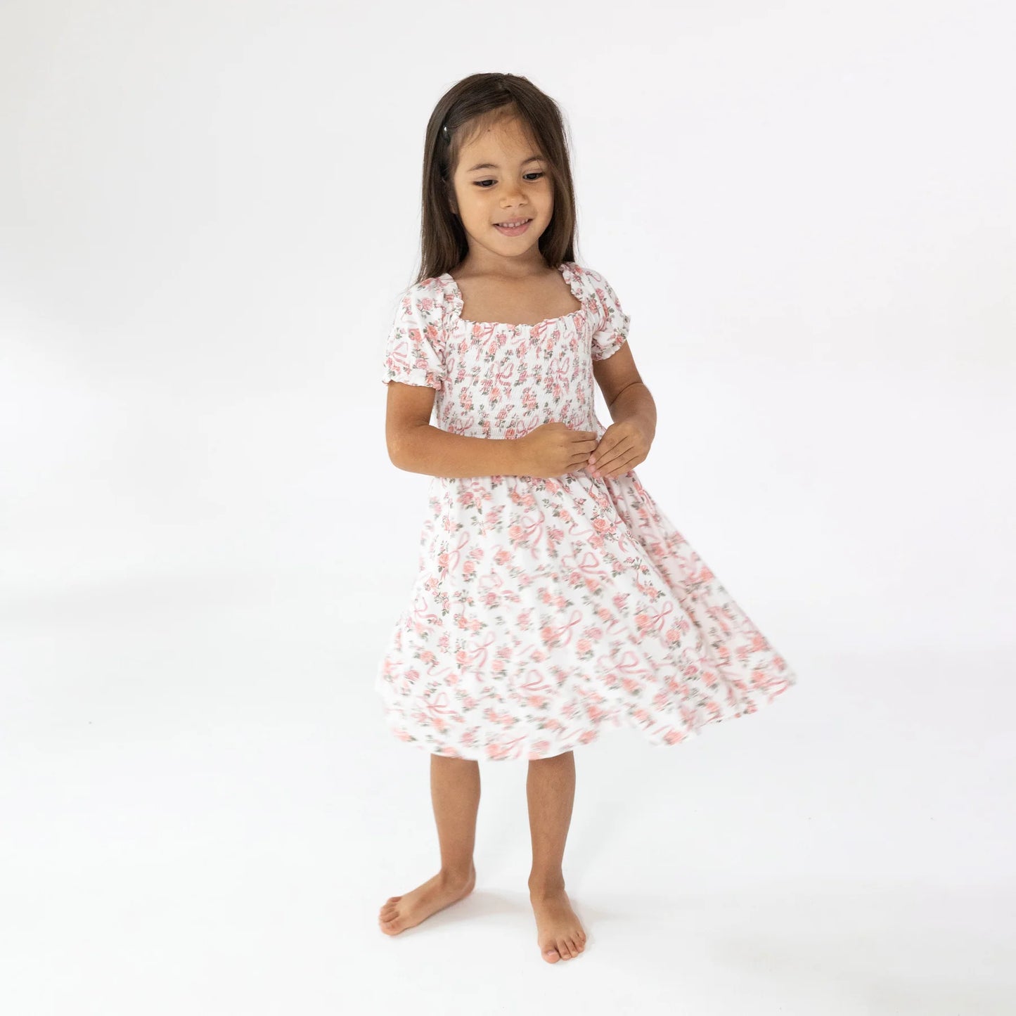 Ribbons and Flowers Smocked Dress