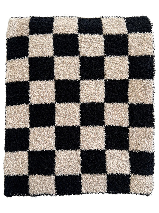 Phufy Bliss Checker Blanket - Black/Cocoa