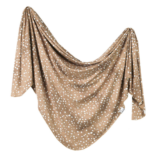 Copper Pearl Knit Swaddle Blanket - Fawn