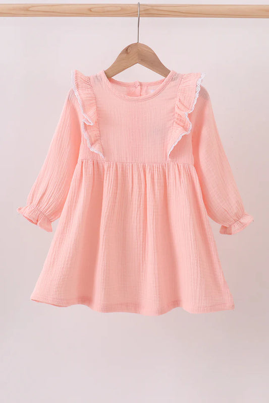 Pink Ruffle Muslin Dress