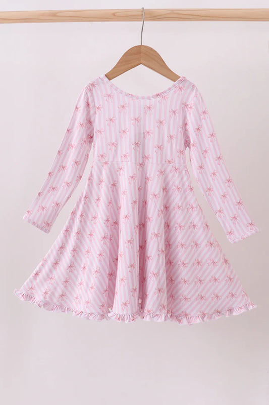 Blush Bow Stripe Dress