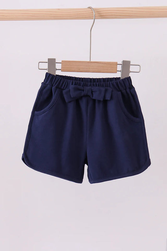 Navy Bow Shorts