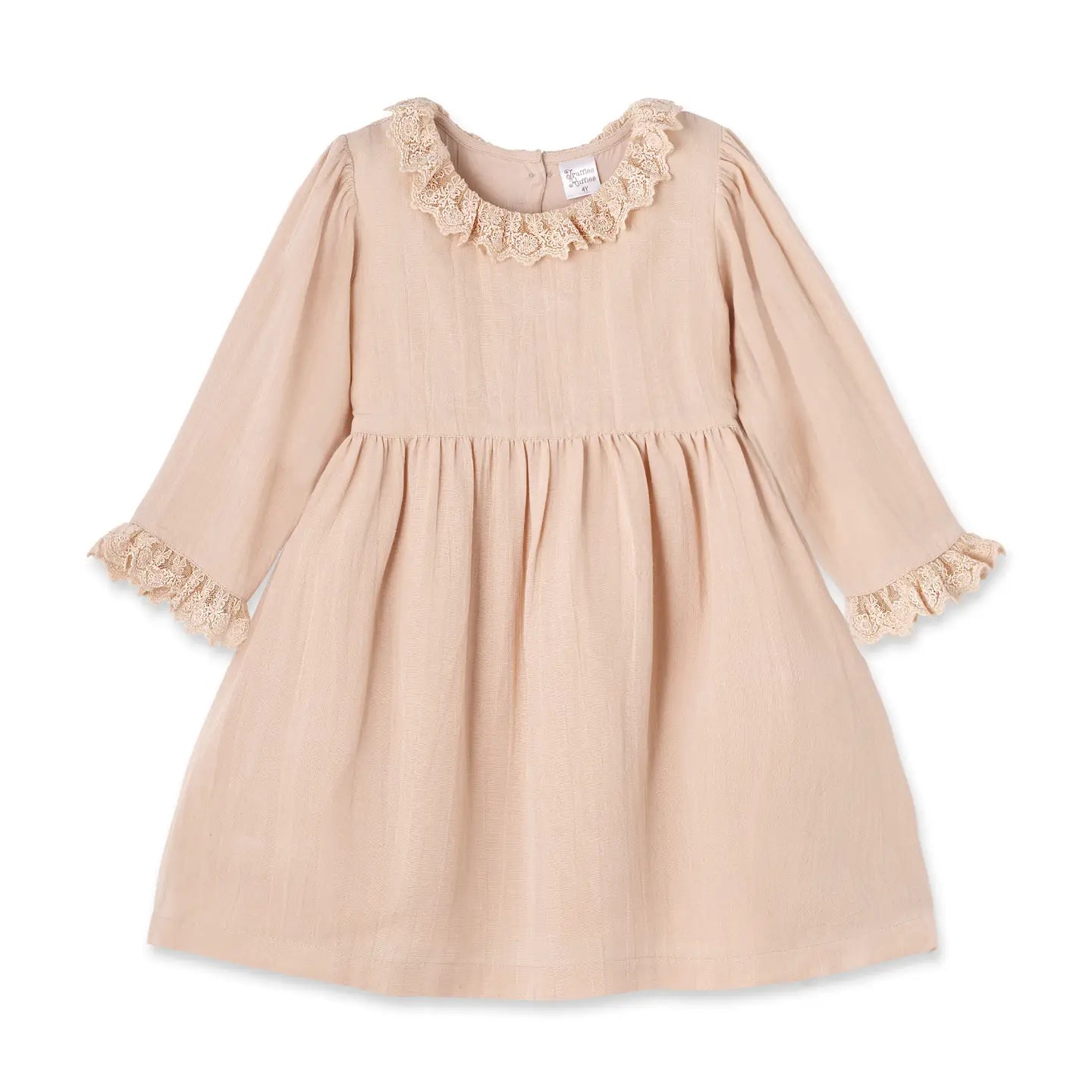 Lace Trim Linen Dress