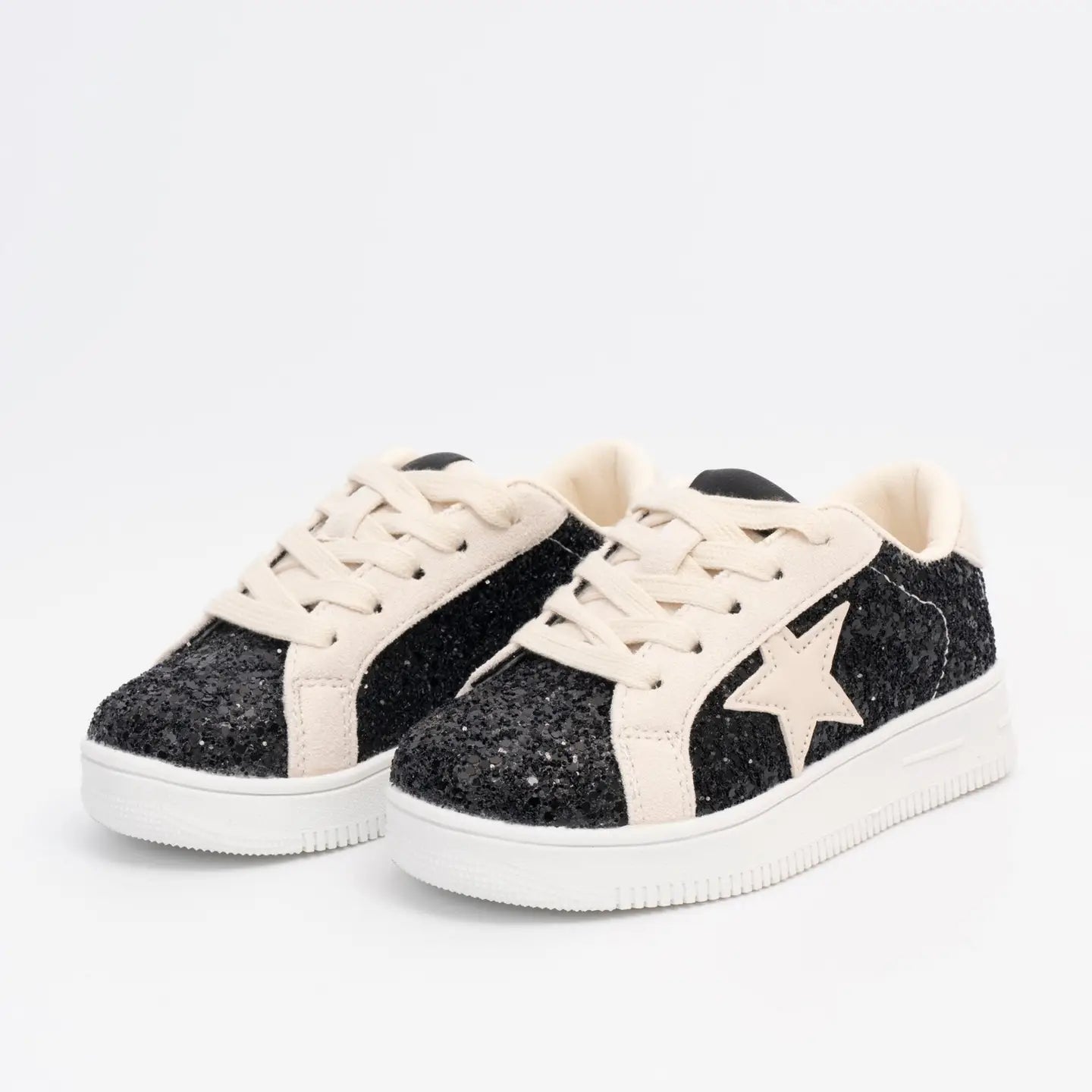 Black Glitter Star Sneaker