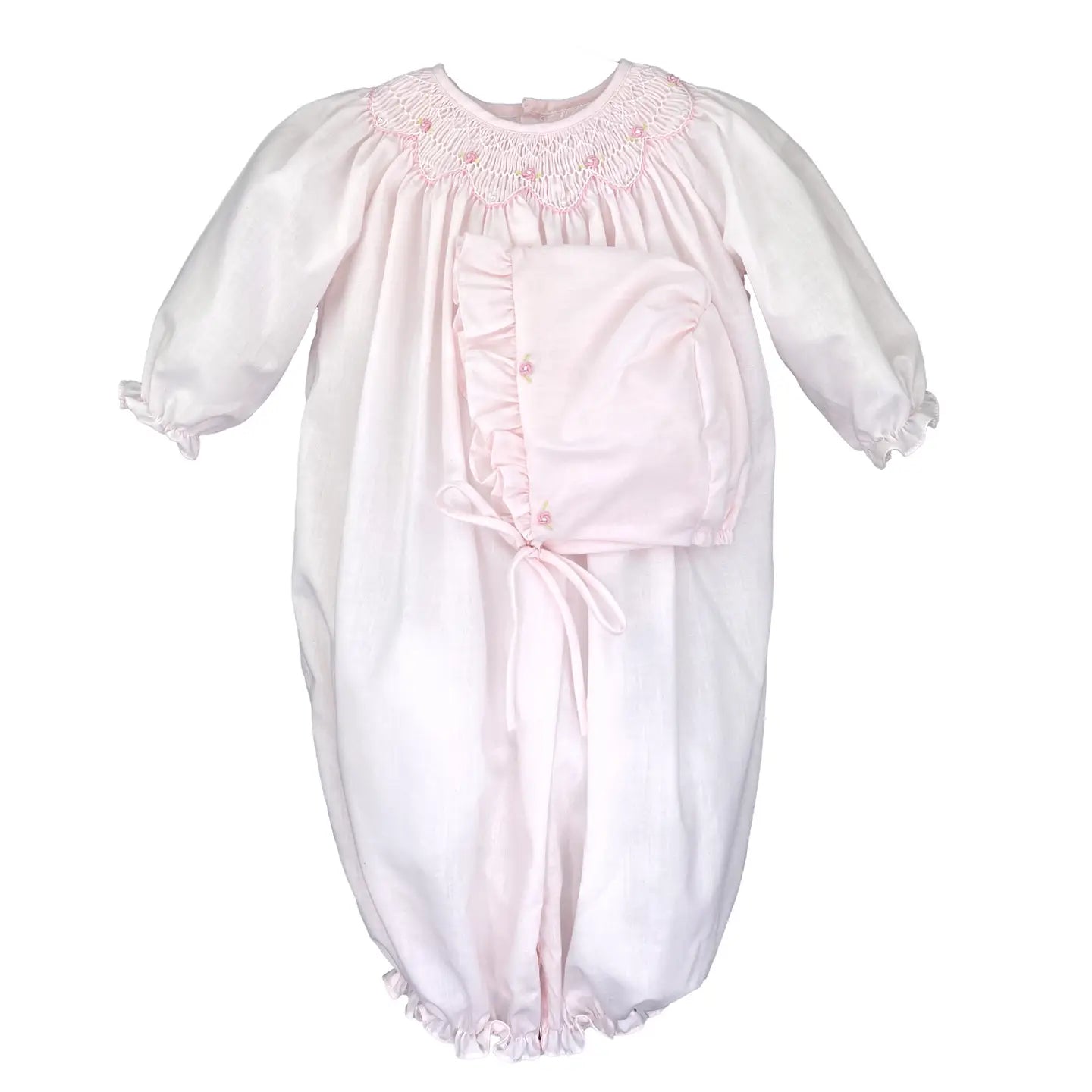 Smocked Rosebud Convertible Gown