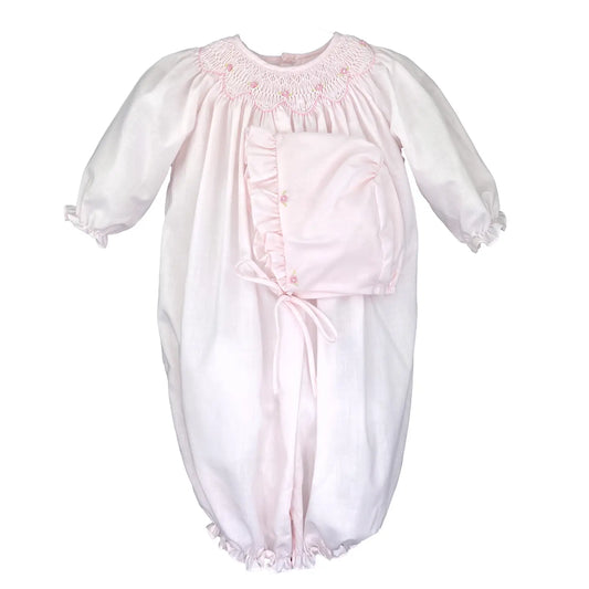 Smocked Rosebud Convertible Gown