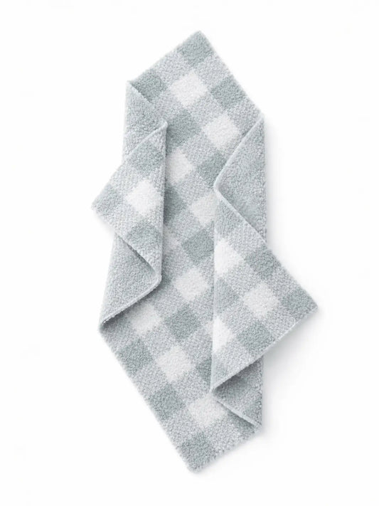 Phufy Bliss Gingham Mini Blanket - Soft Green