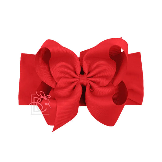 5.5" Wide Headband w/Bow - Red