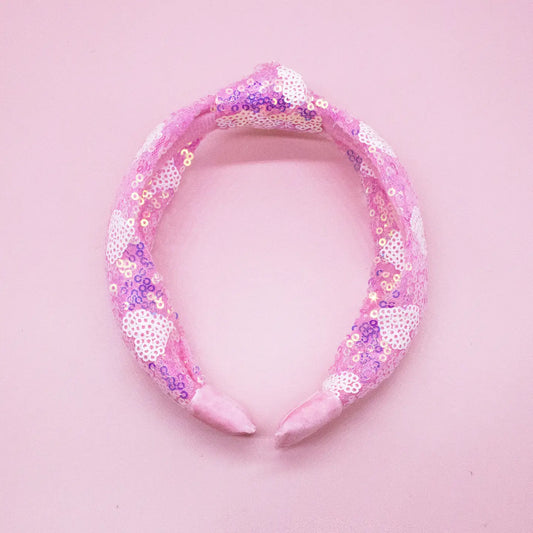 Knot Headband-Sequin Heart