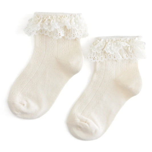 Lace Bobby Socks - Ivory