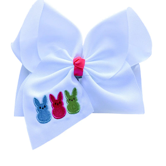 Peep Embroidered Hair Bow