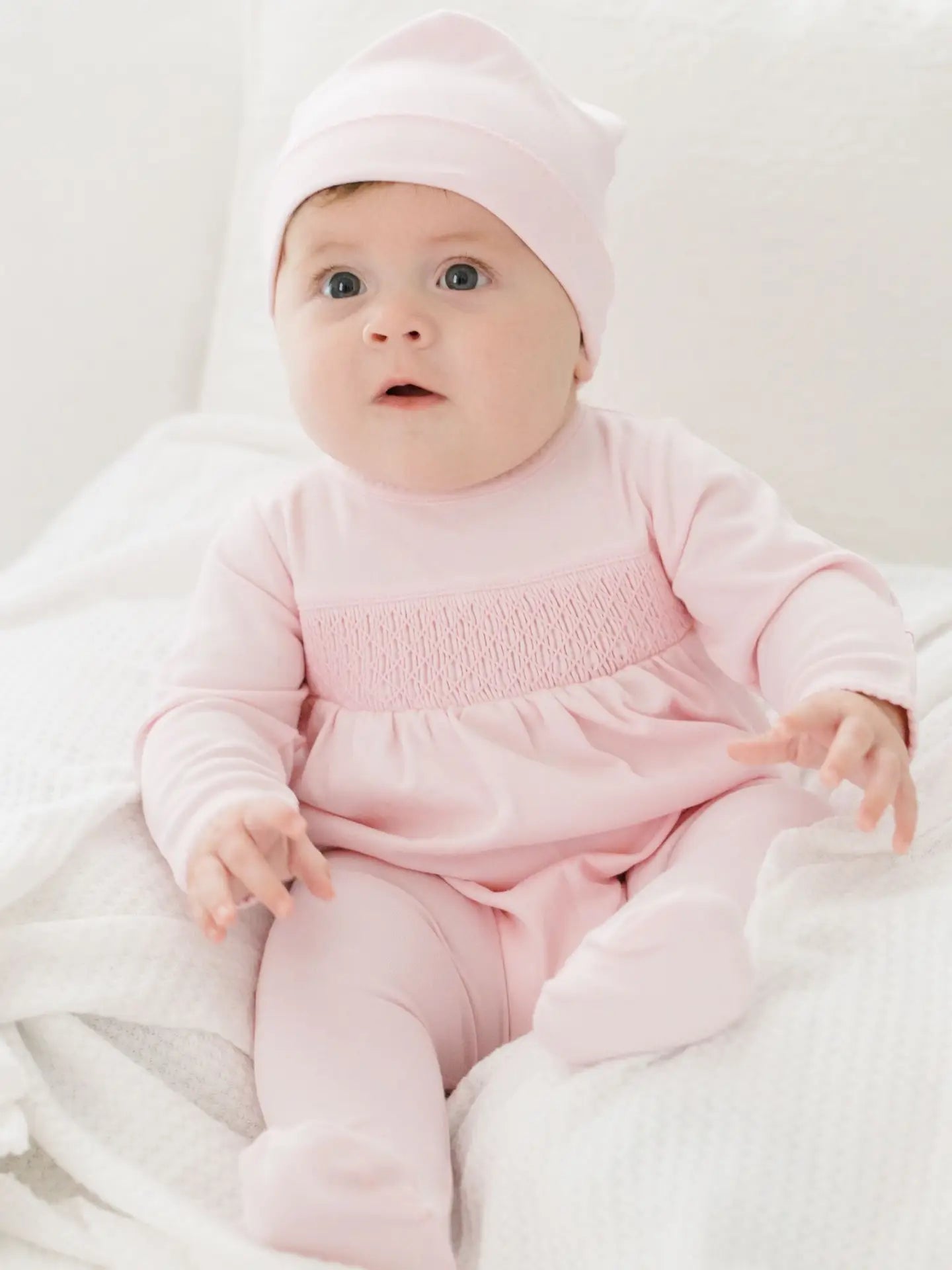 Solid Pink Smocked Footie