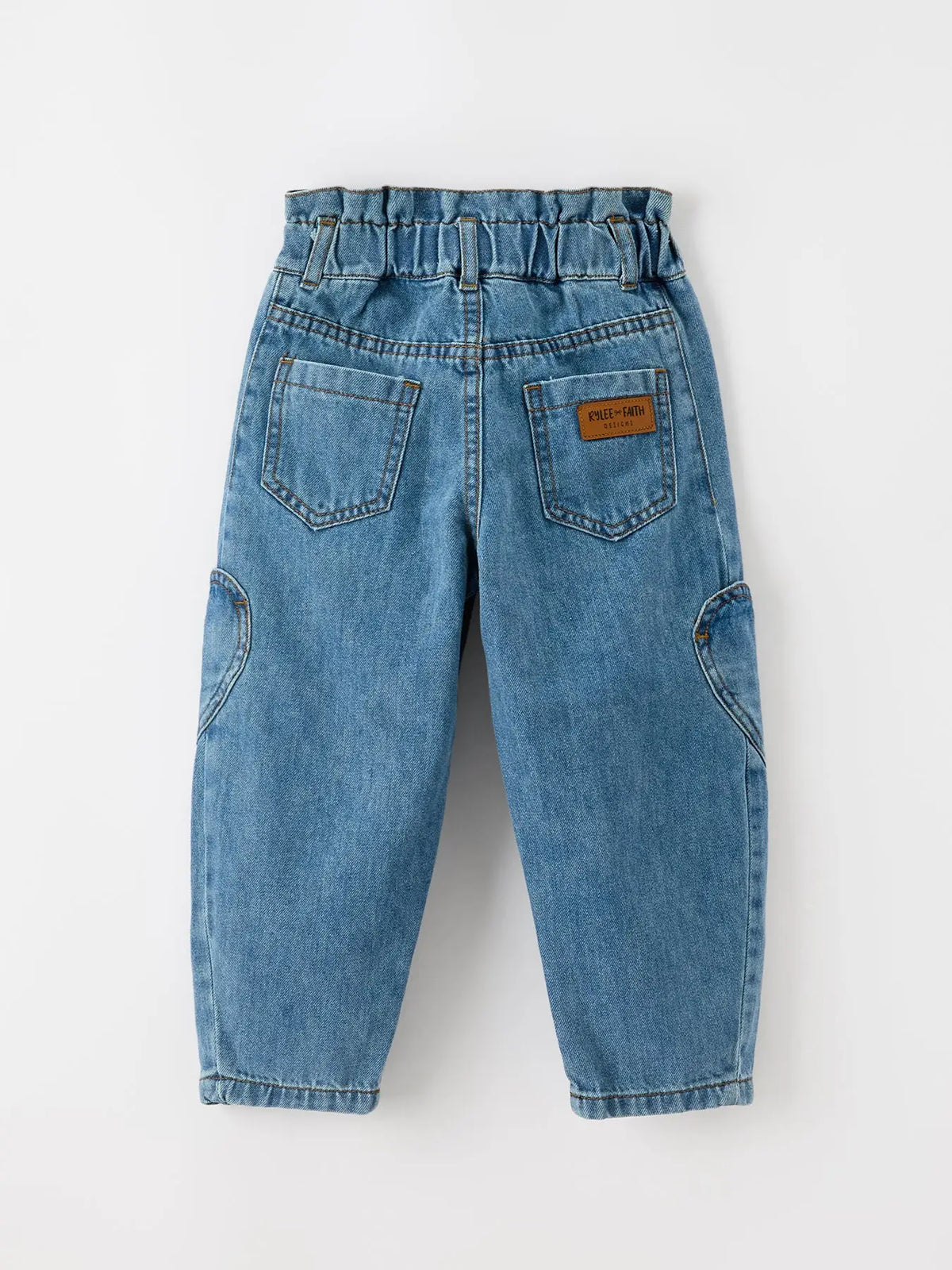 Light Wash Heart Barrel Jeans
