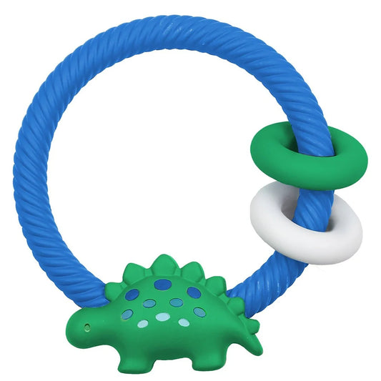 Ritzy Silicone Teether Rattle - Dino