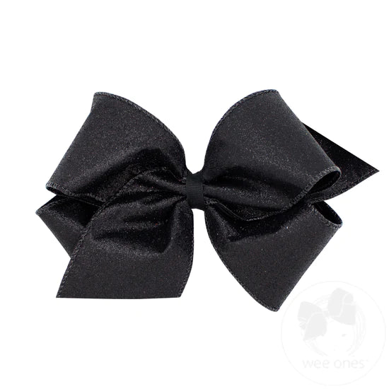 Black Glitter Hair Bow