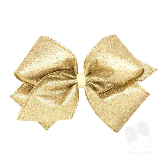 Champagne Glitter Hair Bow