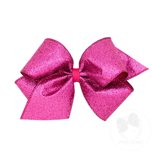 Fuchsia Glitter Hair Bow