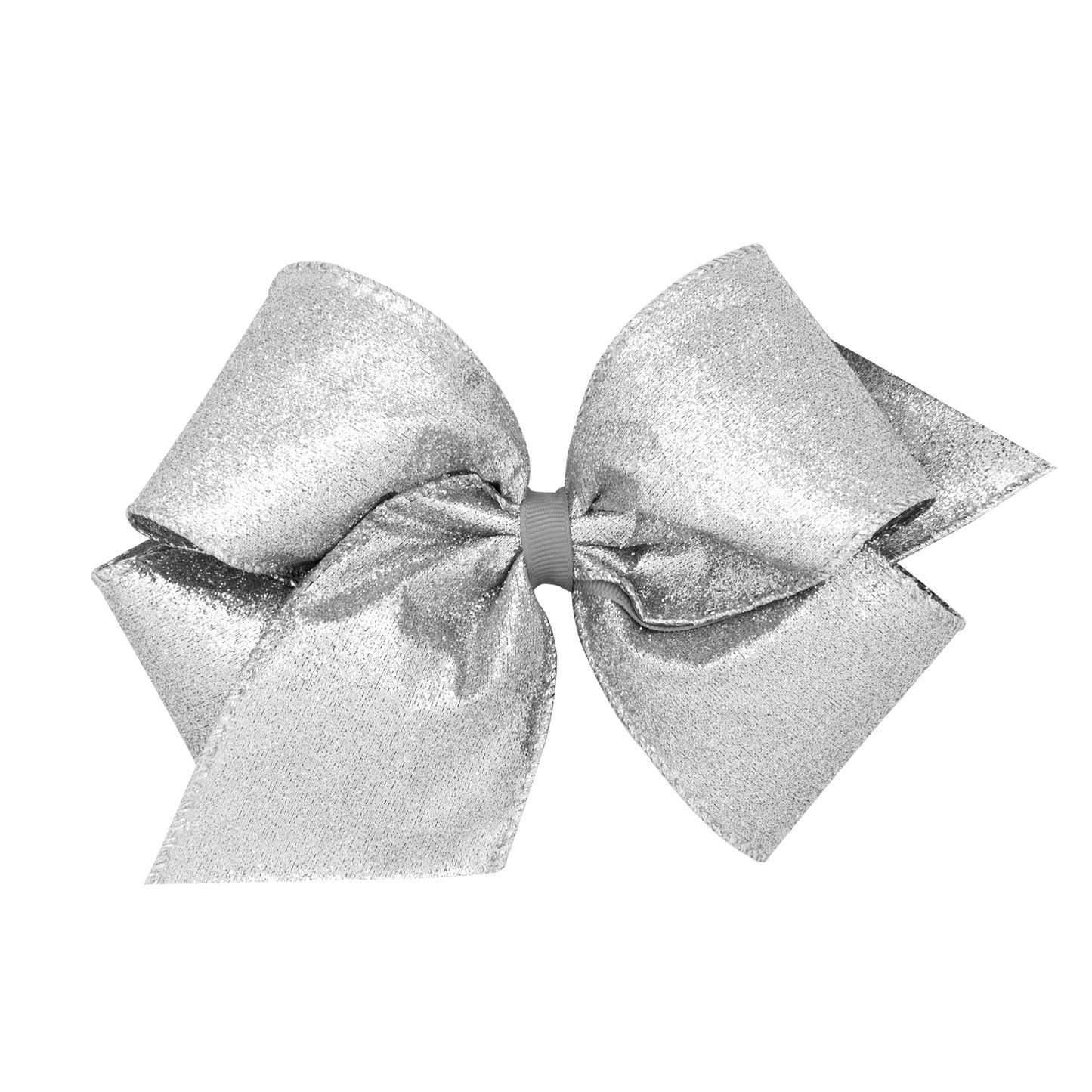 Silver Glitter Hair Bow